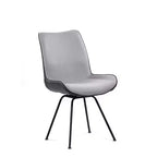 Lot de 2 chaises de salle à manger contemporaines Delvar en tissu étain - Armen Living : Rembourré, cadre en bois, nettoyage localisé