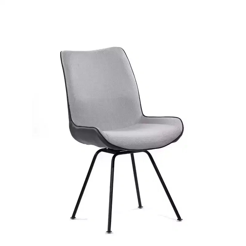 Lot de 2 chaises de salle à manger contemporaines Delvar en tissu étain - Armen Living : Rembourré, cadre en bois, nettoyage localisé