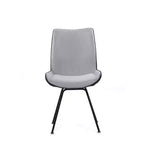 Lot de 2 chaises de salle à manger contemporaines Delvar en tissu étain - Armen Living : Rembourré, cadre en bois, nettoyage localisé
