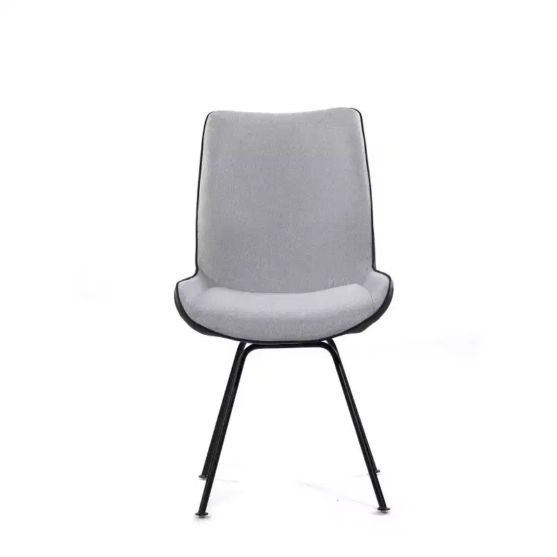 Lot de 2 chaises de salle à manger contemporaines Delvar en tissu étain - Armen Living : Rembourré, cadre en bois, nettoyage localisé