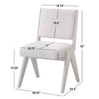 Lot de 2 chaises de salle à manger Lifestorey Baywood en bois massif, style Mid-Century, beige/chêne clair