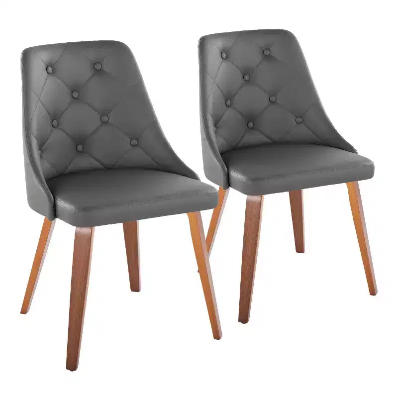 Lot de 2 chaises de salle à manger Marche : capitonnées, pieds en bois - LumiSource