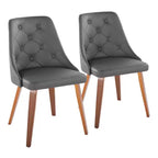 Lot de 2 chaises de salle à manger Marche : capitonnées, pieds en bois - LumiSource
