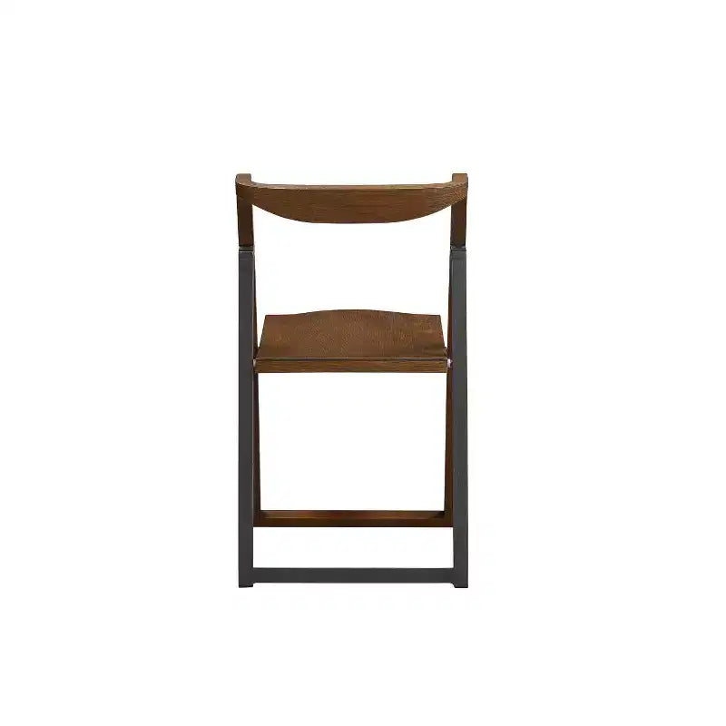 Lot de 2 chaises pliantes Sydney Chestnut à brosse métallique – Boraam : style scandinave, cadre en bois, aucun assemblage requis