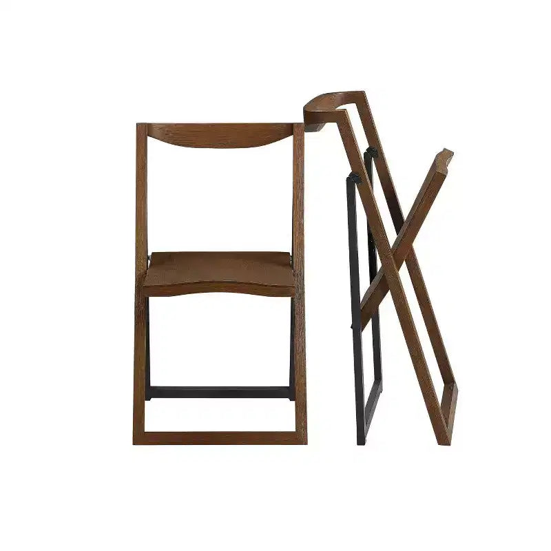 Lot de 2 chaises pliantes Sydney Chestnut à brosse métallique – Boraam : style scandinave, cadre en bois, aucun assemblage requis