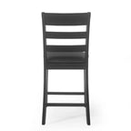 Christopher Knight Home Tabourets de bar Benner Farmhouse rembourrés en bois, hauteur comptoir, 2 pièces, Noir : Similicuir, pieds en bois d'hévéa, sans accoudoirs