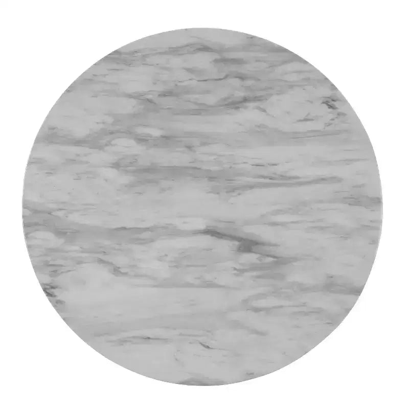 Ensemble de salle à manger rond contemporain Kellum 5 pièces : Plateau en faux marbre, Chaises cloutées - miBasics