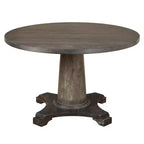 angelo:HOME Ariane Round Pedestal Dining Table Gray: Vintage Style, 4-Seater