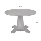 angelo:TABLE À MANGER RONDE SUR PIED Ariane Gris: Style Vintage, 4 Places