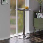 Table ronde de bar 24" Spectrum avec pieds en métal noir - Winsome : Piètement chromé, plateau MDF, style contemporain
