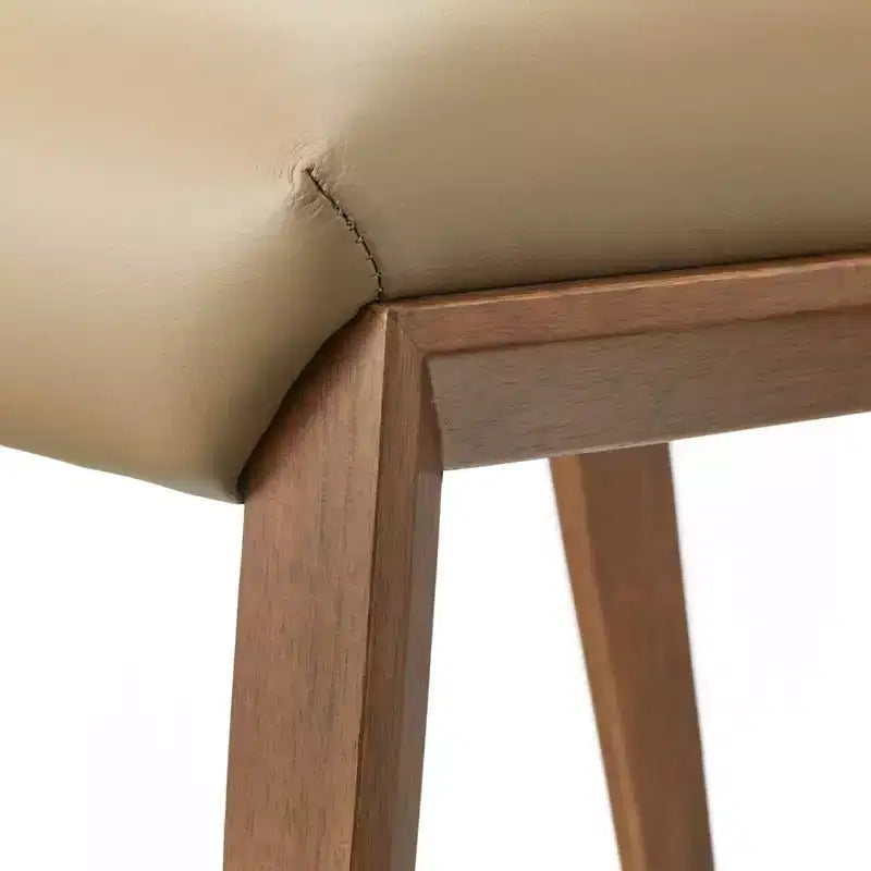 Ensemble de salle à manger moderne 7 pièces Lifestorey Valissa avec chaises en cuir Noyer/Gris taupe