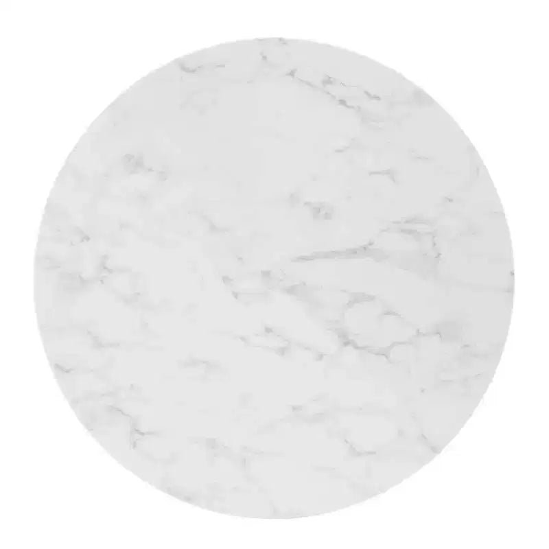 Table à manger en marbre artificiel Zinque 36 po Or/Blanc - Modway : Moderne du milieu du siècle, Non-extensible, Piètement en métal