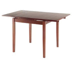 Table à manger extensible Pulman bois/noyer - Winsome : Hêtre massif, milieu de siècle moderne, 4 places