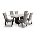 7pc Southwind Transitional Dining Set with Marble Top & Padded Chairs - HOMES: Inside + Out