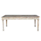 Table à manger sculptée en bois flotté recyclé 83" marron - Timbergirl