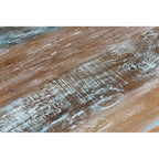 Table à manger sculptée en bois flotté recyclé 83" marron - Timbergirl