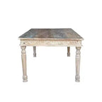 Table à manger sculptée en bois flotté recyclé 83" marron - Timbergirl