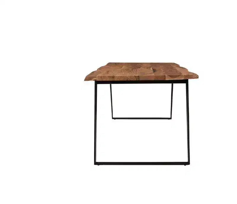 Table à manger en bois massif Live Edge 80" marron - Timbergirl