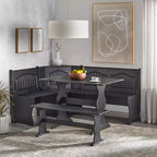Buylateral Coin de déjeuner de ferme Washington 3 pièces avec rangement Noir