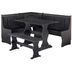 Buylateral Coin de déjeuner de ferme Washington 3 pièces avec rangement Noir