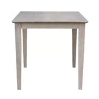 Table de salle à manger 3 pièces en bois massif 30"x30" et 2 chaises Emily, Taupe Gris Lavé - International Concepts : Hévéa, Carrée, Non-Extensible