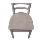 Table de salle à manger 3 pièces en bois massif 30"x30" et 2 chaises Emily, Taupe Gris Lavé - International Concepts : Hévéa, Carrée, Non-Extensible