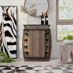 24/7 Shop At Home Mini bar Bundti avec casier à vin 8 bouteilles en chêne recyclé : Étagère réglable, meuble de rangement en MDF
