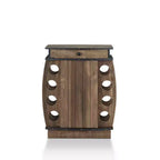 24/7 Shop At Home Mini bar Bundti avec casier à vin 8 bouteilles en chêne recyclé : Étagère réglable, meuble de rangement en MDF
