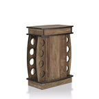 24/7 Shop At Home Mini bar Bundti avec casier à vin 8 bouteilles en chêne recyclé : Étagère réglable, meuble de rangement en MDF
