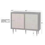 angelo:HOME Buffet Allen Mid-Century Modern Noir/Naturel : Portes Coulissantes en Rotin, Pieds Coniques