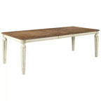 Realyn Rectangular Extendable Dining Table Chipped White: Seats 8, French Country Style - Signature Design by Ashley