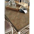 Table de salle à manger extensible rectangulaire Realyn blanc écaillé : 8 places, style campagne chic - Signature Design by Ashley