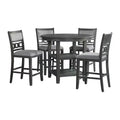 5pc Taylor Counter Height Dining Set with Shelf & Faux Leather Chairs - Picket House Furnishings