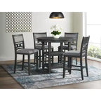 Ensemble de salle à manger 5 pièces Taylor hauteur comptoir avec étagère et chaises en similicuir - Picket House Furnishings