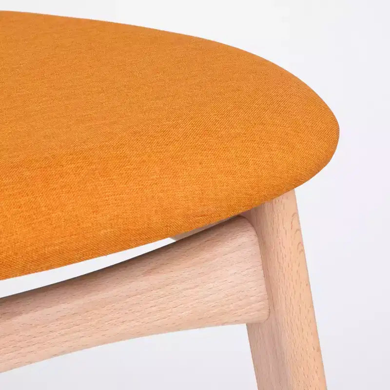 Ensemble de salle à manger rectangulaire 7 pièces Cadiz Buylateral, style moderne du milieu du siècle, naturel/orange