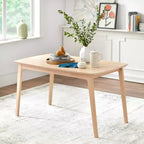 Ensemble de salle à manger rectangulaire 7 pièces Cadiz Buylateral, style moderne du milieu du siècle, naturel/orange