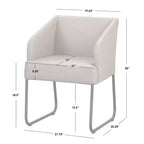 Lifestorey Ensemble de salle à manger ovale moderne Layton 7 pièces avec chaises en cuir Naturel/Kaki