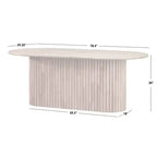 Lifestorey Ensemble de salle à manger ovale moderne Layton 7 pièces avec chaises en cuir Naturel/Kaki