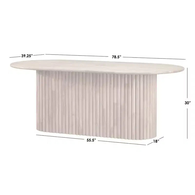 Lifestorey Ensemble de salle à manger ovale moderne Layton 7 pièces avec chaises en cuir Naturel/Kaki