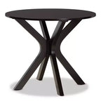 Ensemble de salle à manger en bois rembourré Julia 5 pièces gris/marron foncé - Baxton Studio