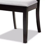 Ensemble de salle à manger en bois rembourré Julia 5 pièces gris/marron foncé - Baxton Studio