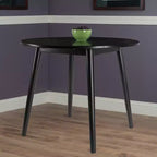 Table à manger ronde à rallonges Moreno 91 cm noire - Winsome : gain de place, 4 places assises