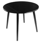 Table à manger ronde à rallonges Moreno 91 cm noire - Winsome : gain de place, 4 places assises