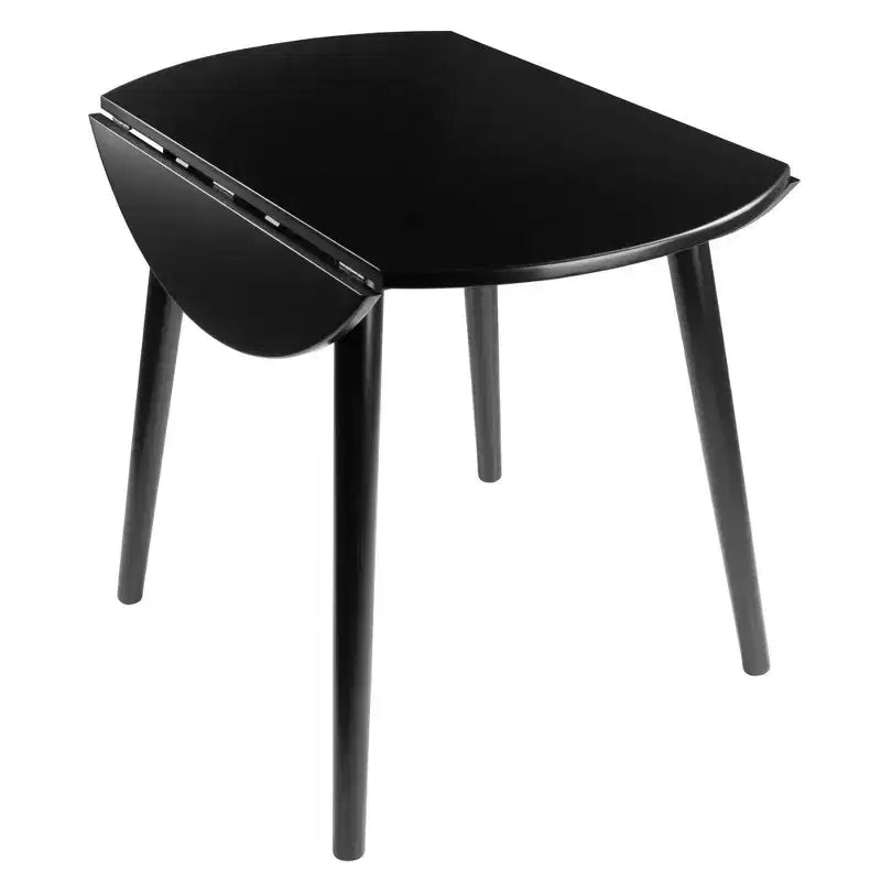 Table à manger ronde à rallonges Moreno 91 cm noire - Winsome : gain de place, 4 places assises