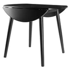 Table à manger ronde à rallonges Moreno 91 cm noire - Winsome : gain de place, 4 places assises