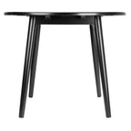 Table à manger ronde à rallonges Moreno 91 cm noire - Winsome : gain de place, 4 places assises