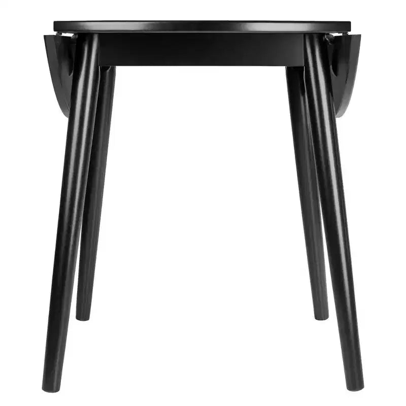 Table à manger ronde à rallonges Moreno 91 cm noire - Winsome : gain de place, 4 places assises