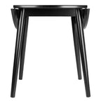 Table à manger ronde à rallonges Moreno 91 cm noire - Winsome : gain de place, 4 places assises