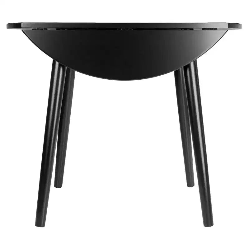 Table à manger ronde à rallonges Moreno 91 cm noire - Winsome : gain de place, 4 places assises