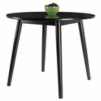 Table à manger ronde à rallonges Moreno 91 cm noire - Winsome : gain de place, 4 places assises